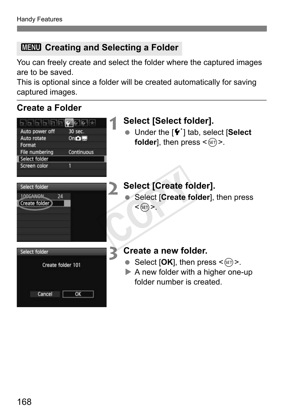 Cop y | Canon EOS Rebel T3i 18-55mm IS II Lens Kit User Manual | Page 168 / 324