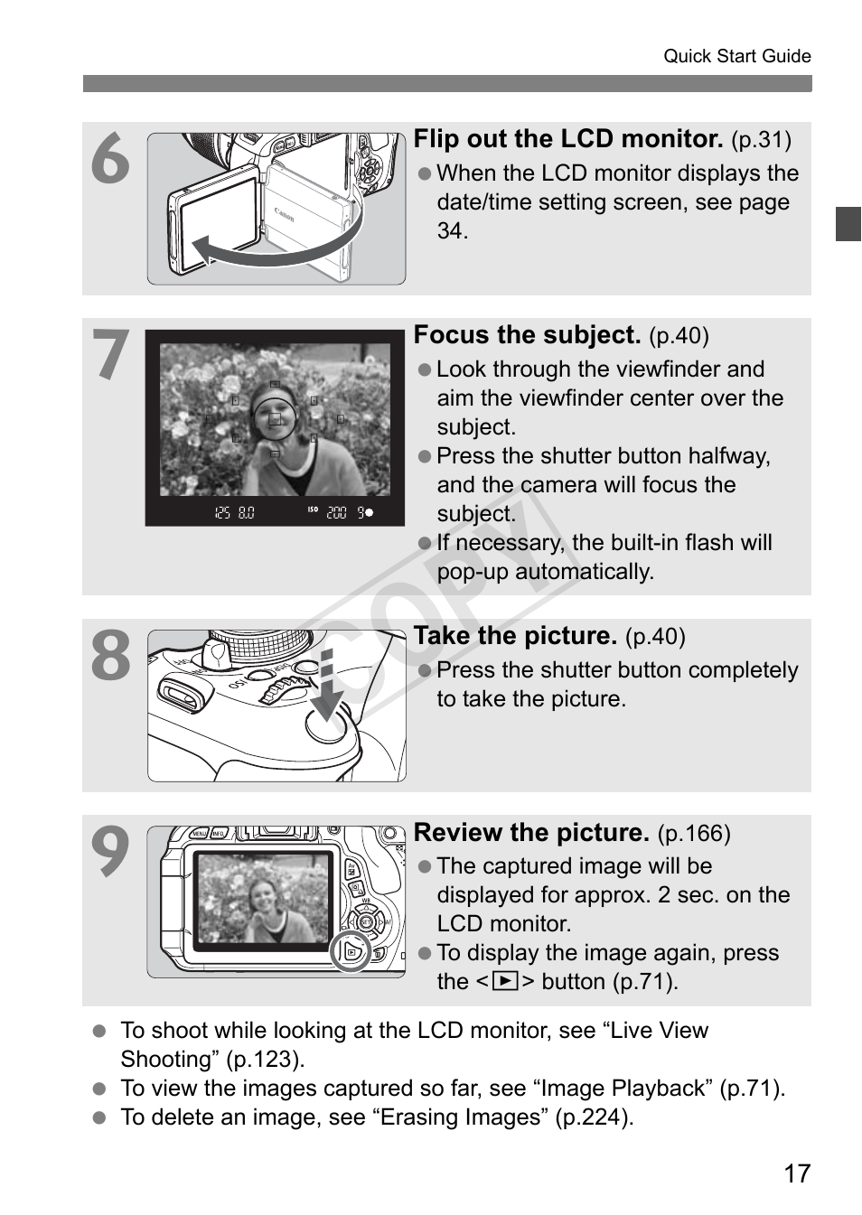 Cop y | Canon EOS Rebel T3i 18-55mm IS II Lens Kit User Manual | Page 17 / 324