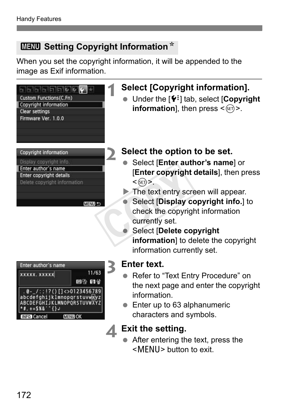 Cop y | Canon EOS Rebel T3i 18-55mm IS II Lens Kit User Manual | Page 172 / 324
