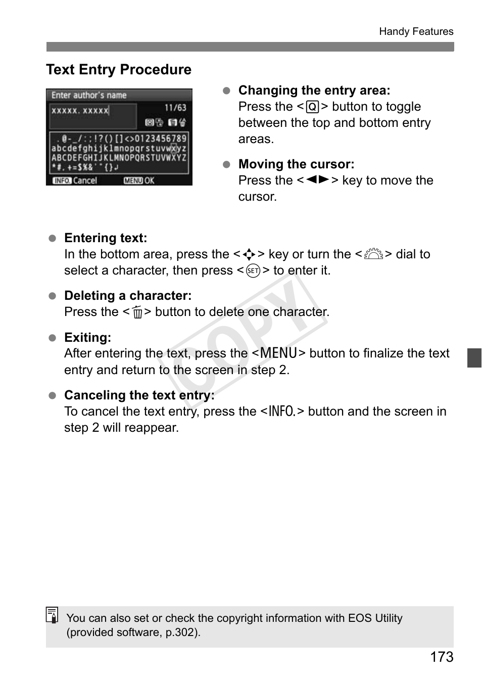 Cop y | Canon EOS Rebel T3i 18-55mm IS II Lens Kit User Manual | Page 173 / 324