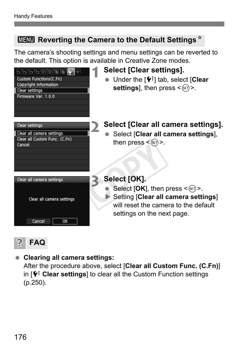 Cop y | Canon EOS Rebel T3i 18-55mm IS II Lens Kit User Manual | Page 176 / 324