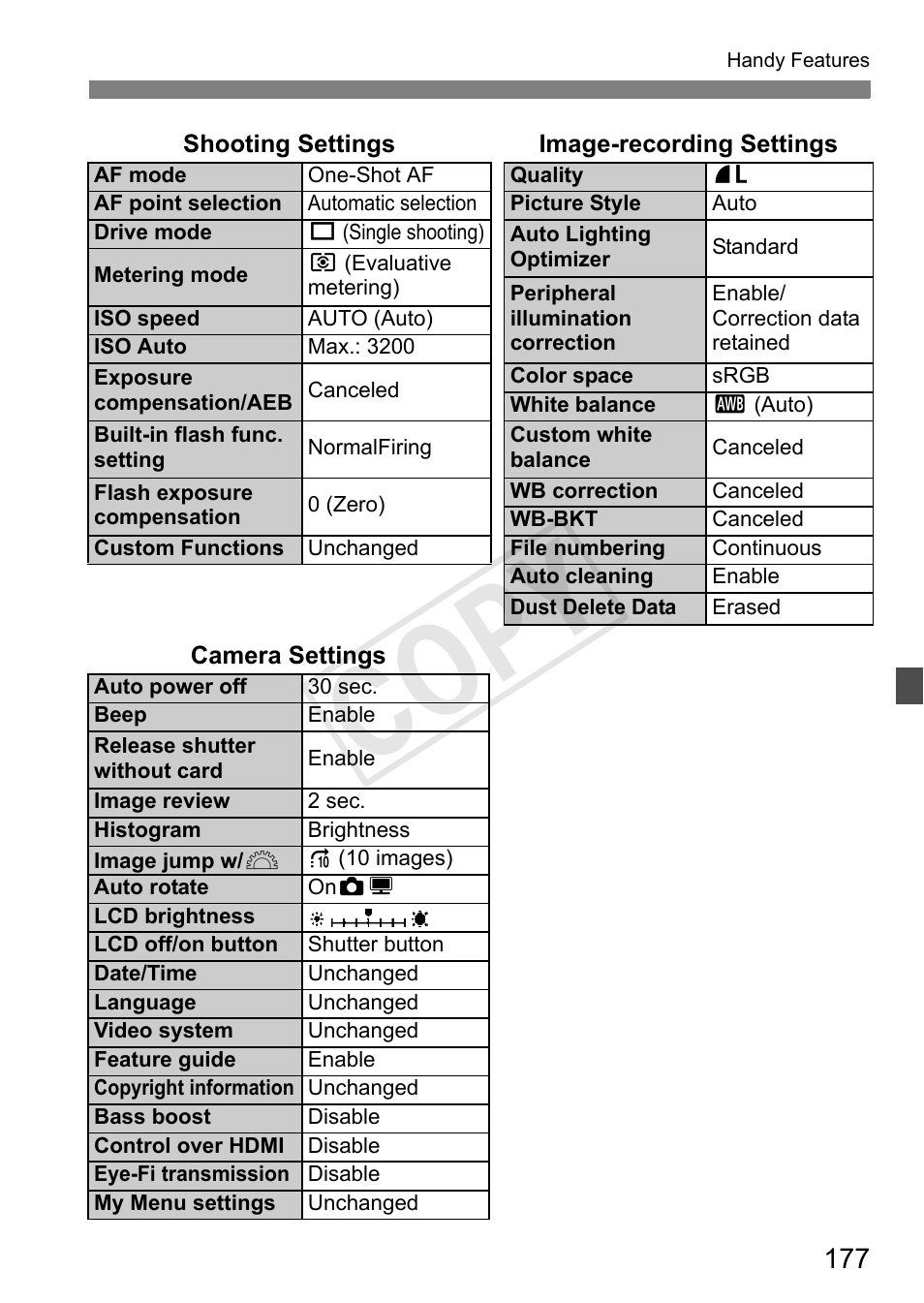 Cop y | Canon EOS Rebel T3i 18-55mm IS II Lens Kit User Manual | Page 177 / 324