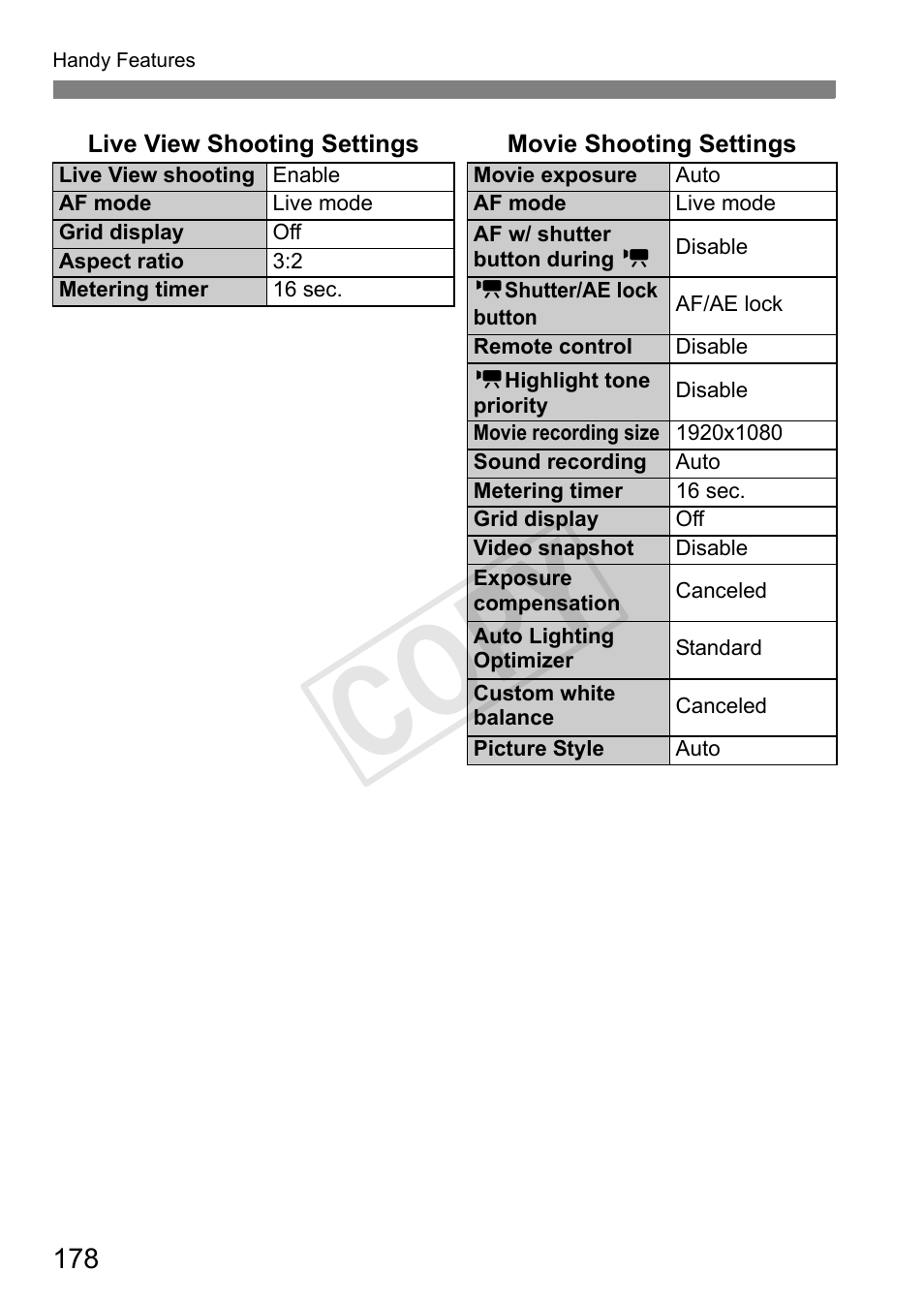 Cop y | Canon EOS Rebel T3i 18-55mm IS II Lens Kit User Manual | Page 178 / 324