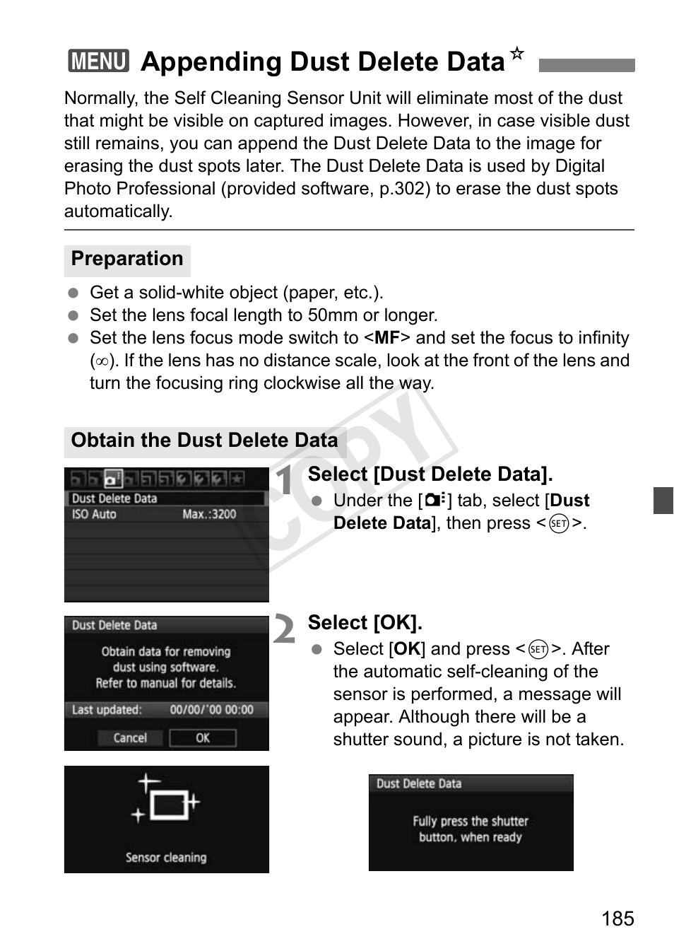 Cop y | Canon EOS Rebel T3i 18-55mm IS II Lens Kit User Manual | Page 185 / 324