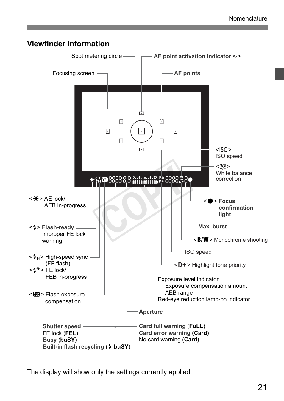 Cop y | Canon EOS Rebel T3i 18-55mm IS II Lens Kit User Manual | Page 21 / 324