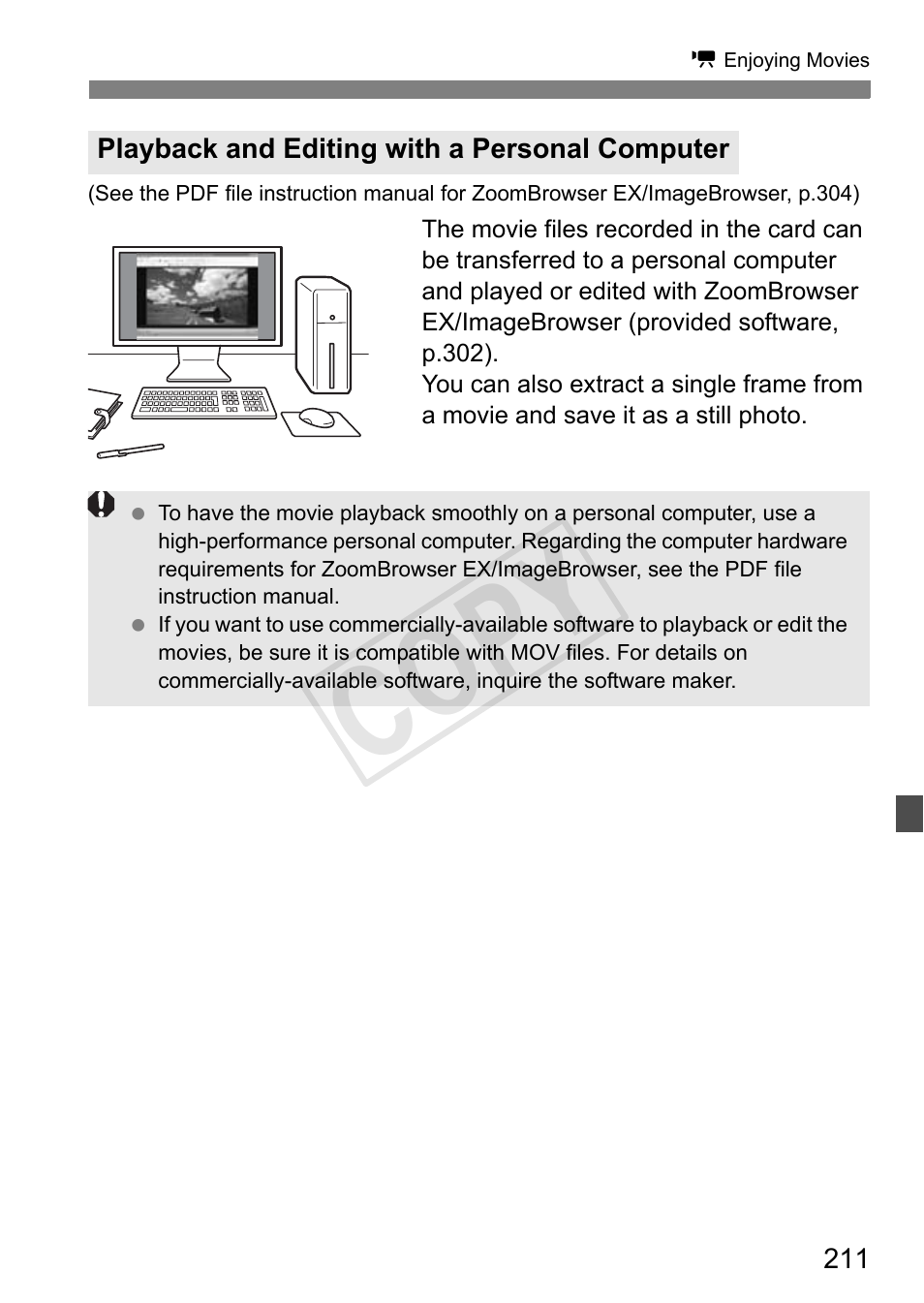 Cop y | Canon EOS Rebel T3i 18-55mm IS II Lens Kit User Manual | Page 211 / 324