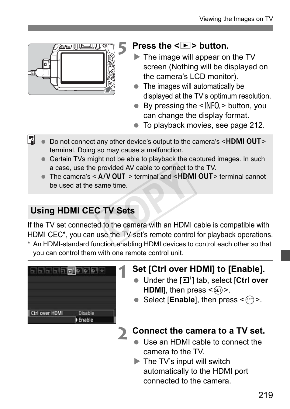 Cop y | Canon EOS Rebel T3i 18-55mm IS II Lens Kit User Manual | Page 219 / 324