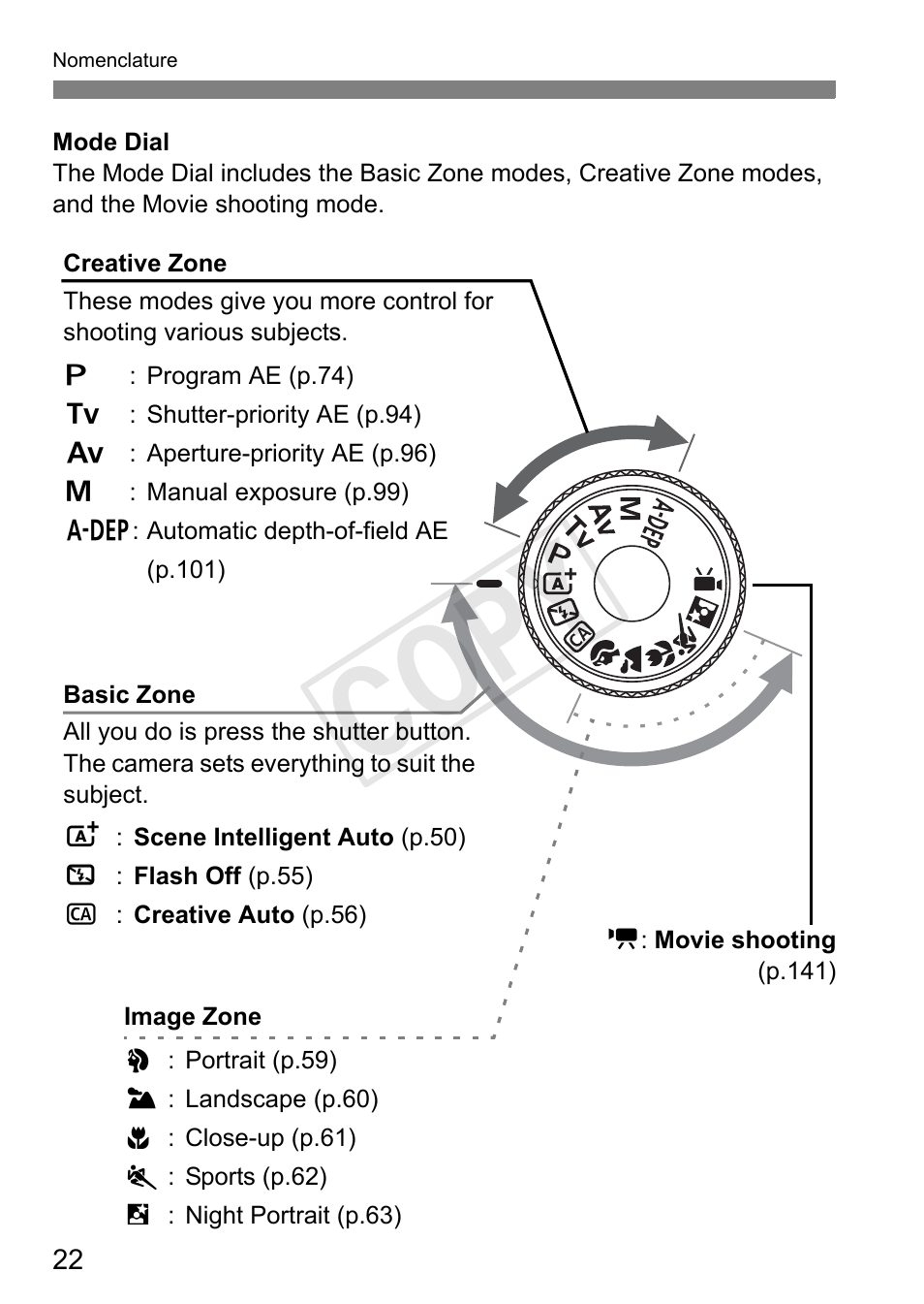 Cop y | Canon EOS Rebel T3i 18-55mm IS II Lens Kit User Manual | Page 22 / 324