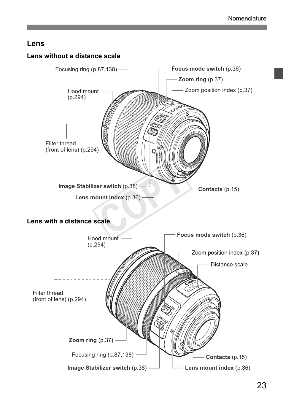 Cop y | Canon EOS Rebel T3i 18-55mm IS II Lens Kit User Manual | Page 23 / 324