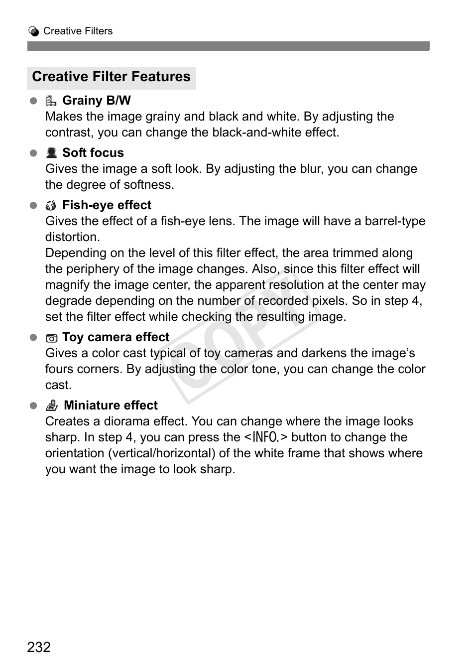 Cop y | Canon EOS Rebel T3i 18-55mm IS II Lens Kit User Manual | Page 232 / 324