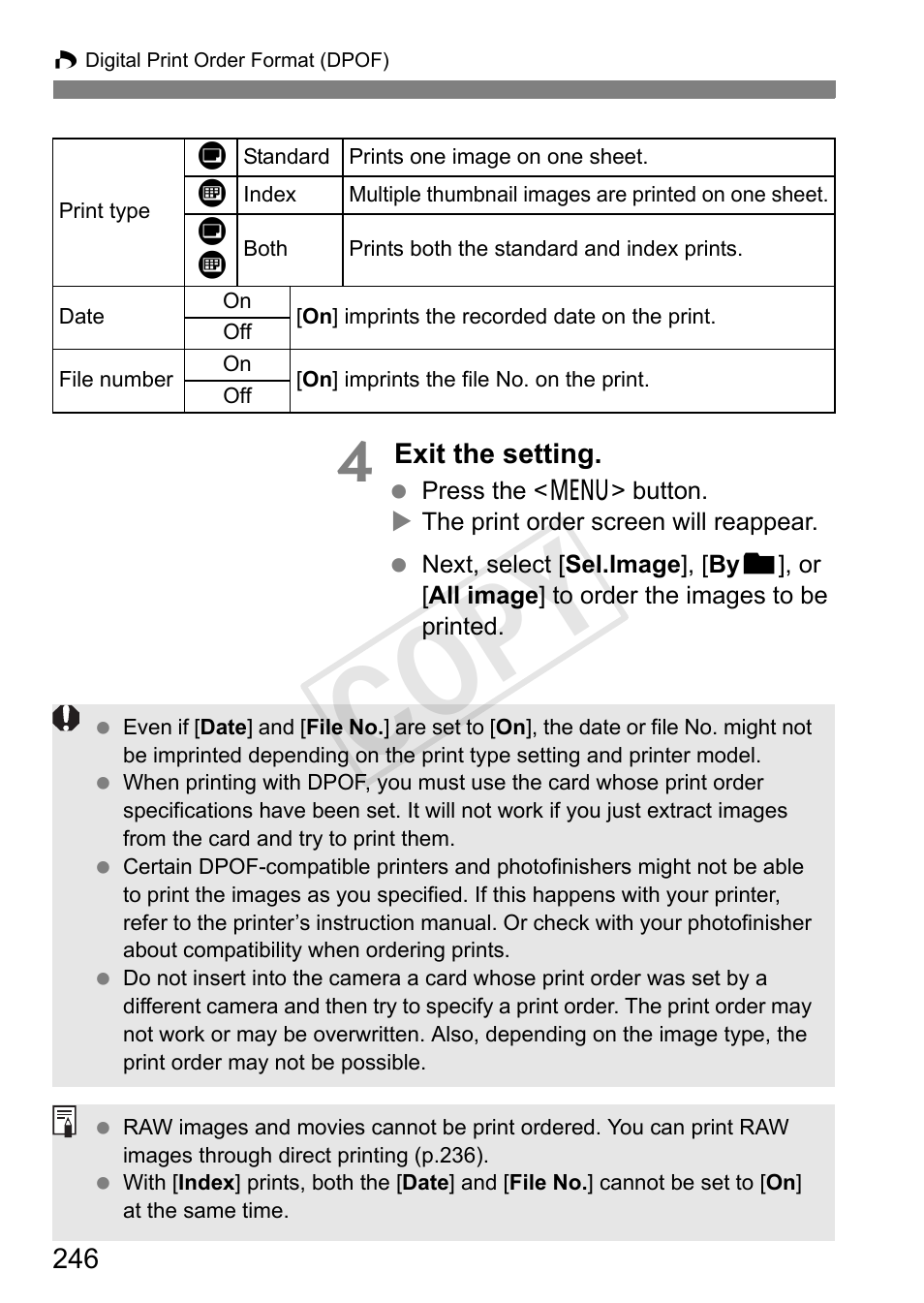 Cop y | Canon EOS Rebel T3i 18-55mm IS II Lens Kit User Manual | Page 246 / 324
