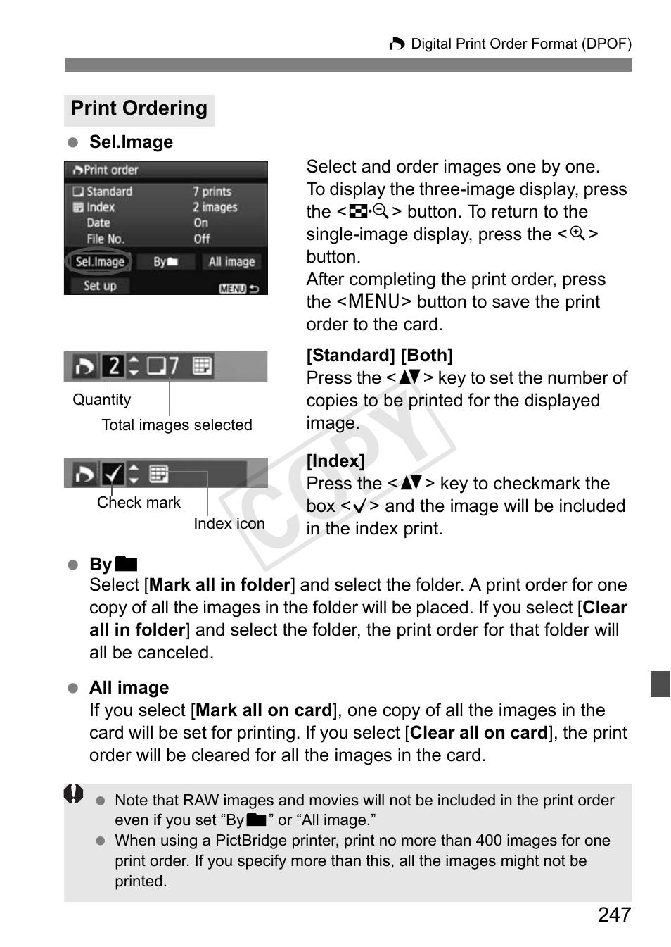 Cop y | Canon EOS Rebel T3i 18-55mm IS II Lens Kit User Manual | Page 247 / 324