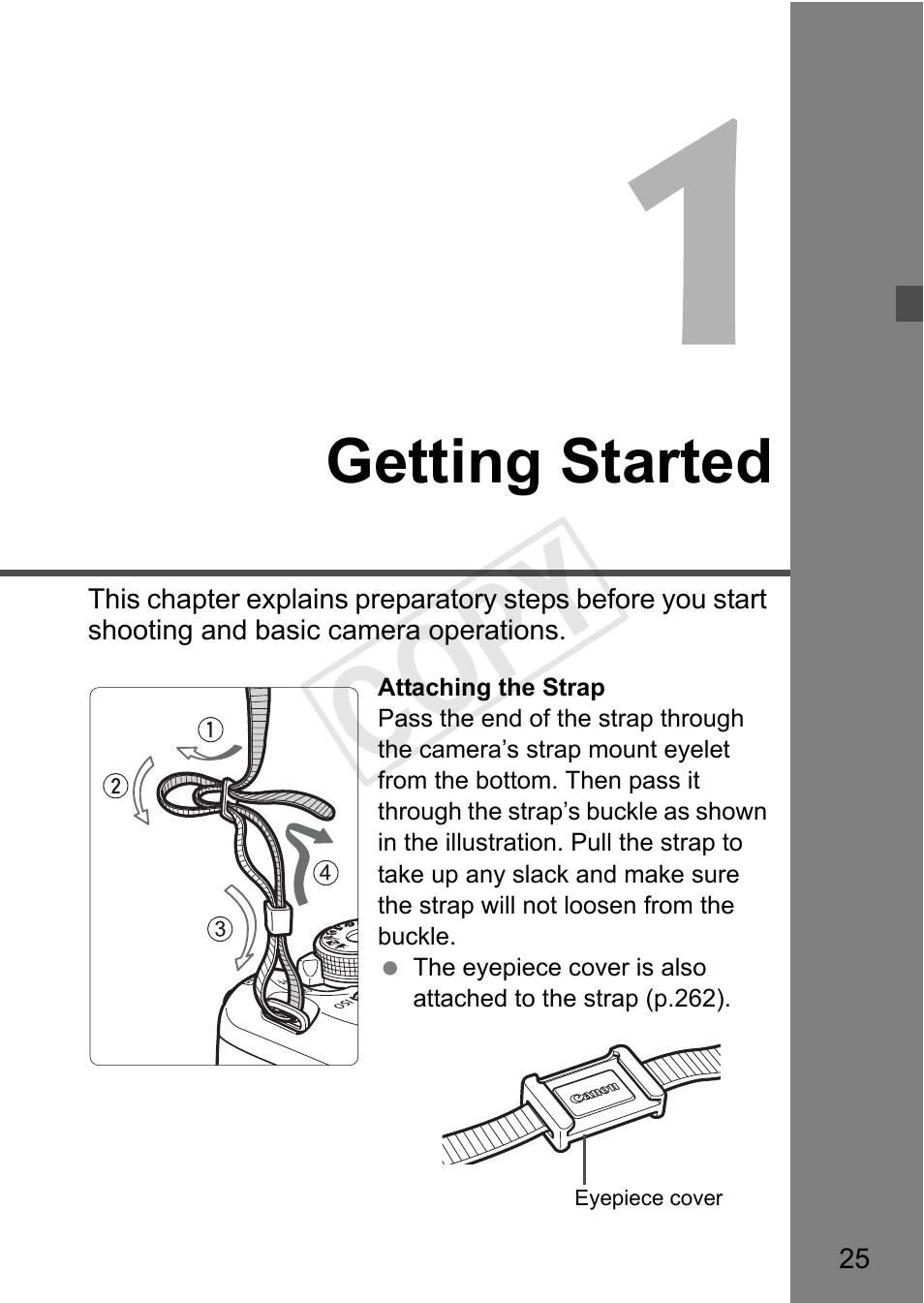 Cop y, Getting started | Canon EOS Rebel T3i 18-55mm IS II Lens Kit User Manual | Page 25 / 324