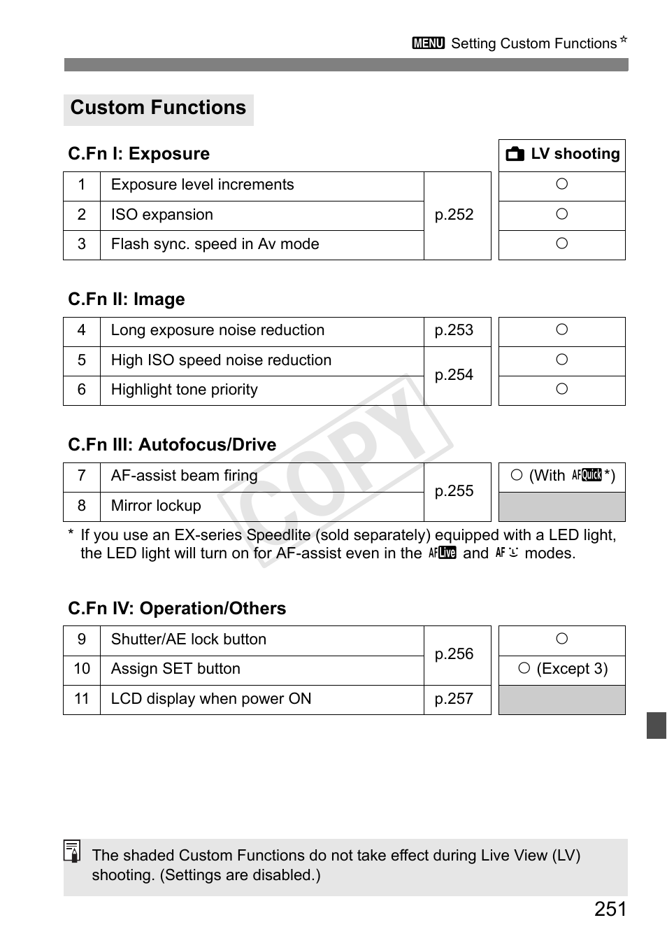 Cop y | Canon EOS Rebel T3i 18-55mm IS II Lens Kit User Manual | Page 251 / 324