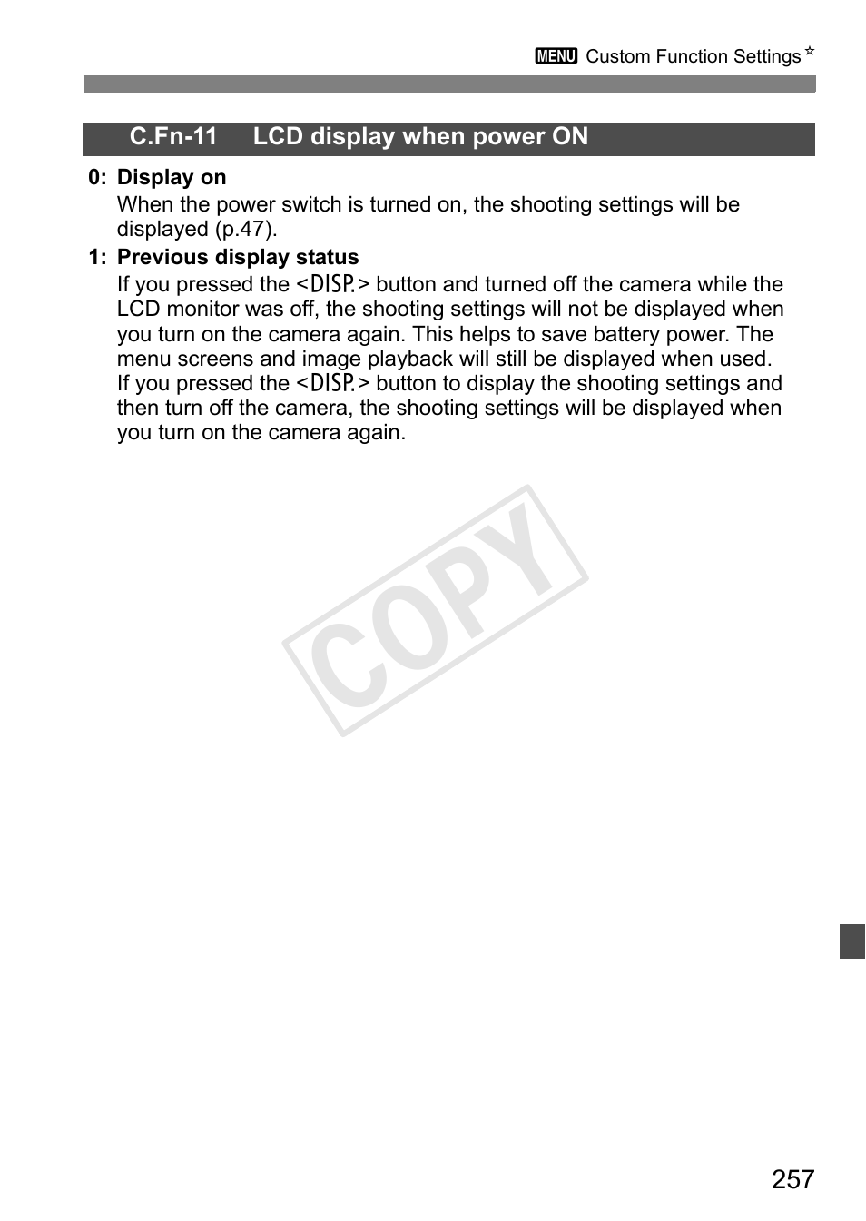 Cop y | Canon EOS Rebel T3i 18-55mm IS II Lens Kit User Manual | Page 257 / 324