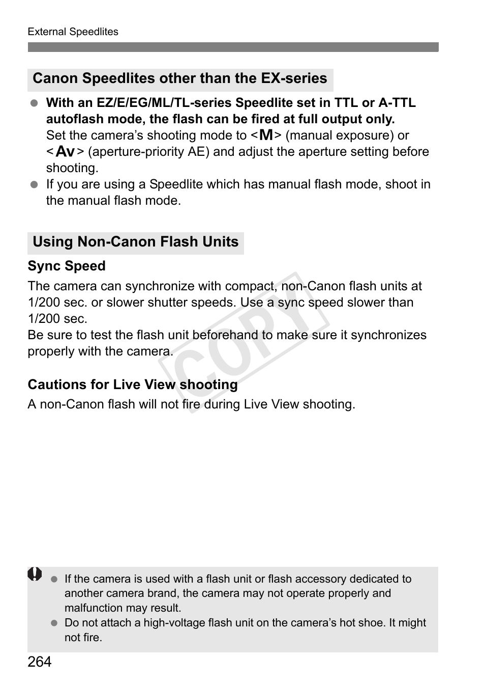 Cop y | Canon EOS Rebel T3i 18-55mm IS II Lens Kit User Manual | Page 264 / 324