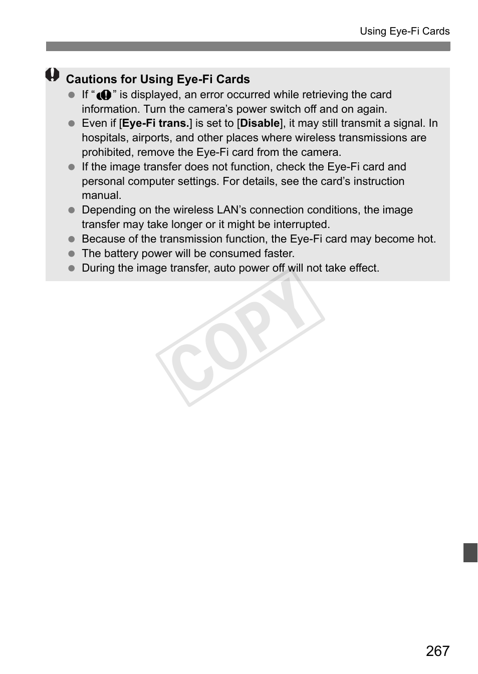 Cop y | Canon EOS Rebel T3i 18-55mm IS II Lens Kit User Manual | Page 267 / 324