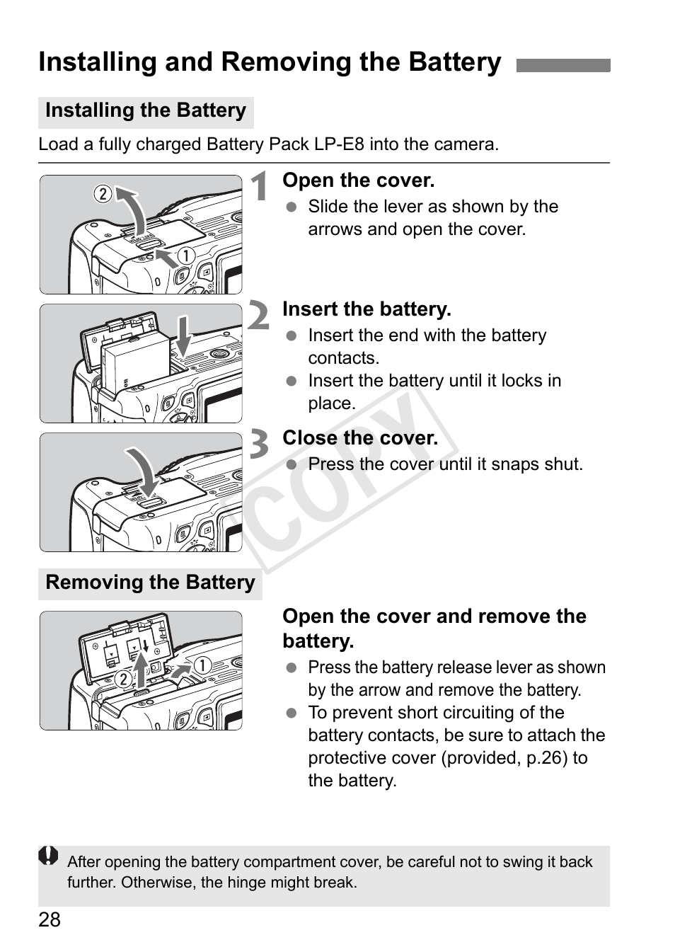 Cop y | Canon EOS Rebel T3i 18-55mm IS II Lens Kit User Manual | Page 28 / 324