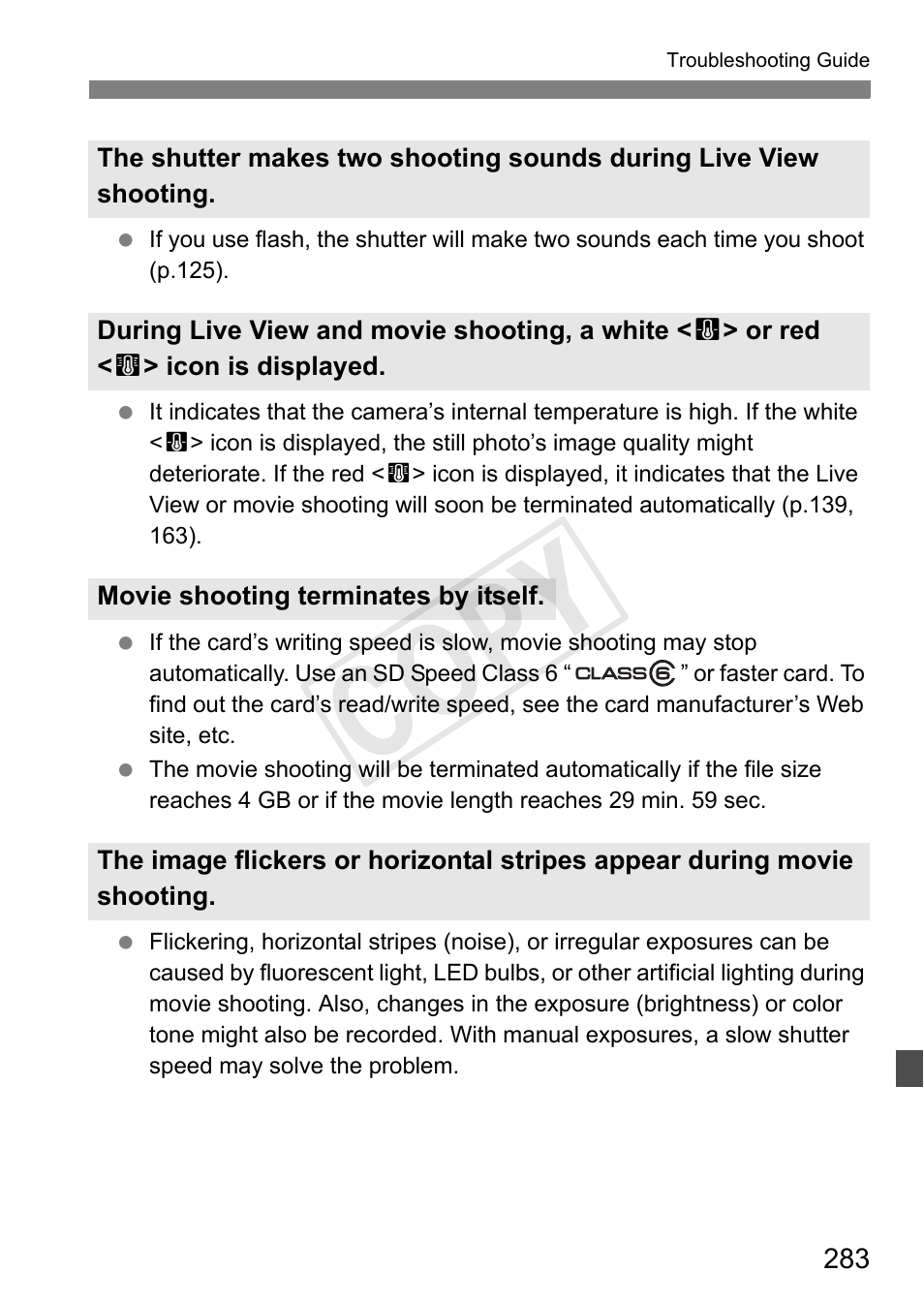 Cop y | Canon EOS Rebel T3i 18-55mm IS II Lens Kit User Manual | Page 283 / 324