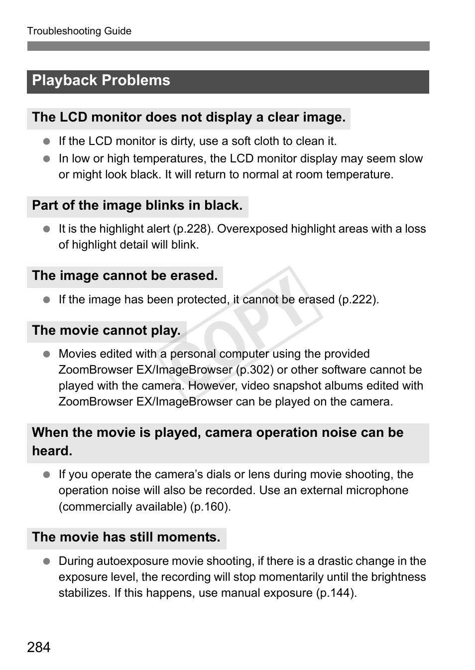 Cop y | Canon EOS Rebel T3i 18-55mm IS II Lens Kit User Manual | Page 284 / 324