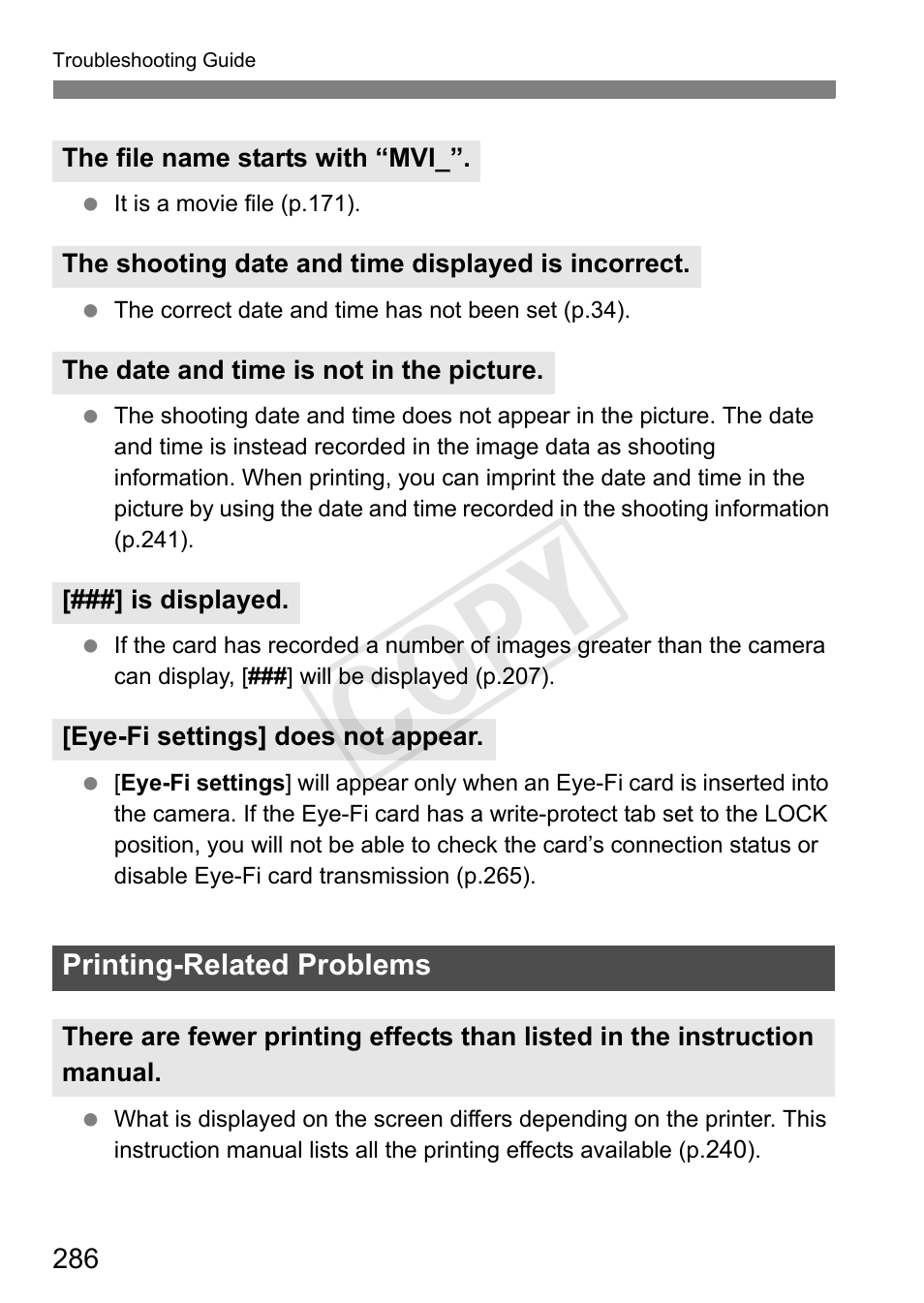 Cop y | Canon EOS Rebel T3i 18-55mm IS II Lens Kit User Manual | Page 286 / 324