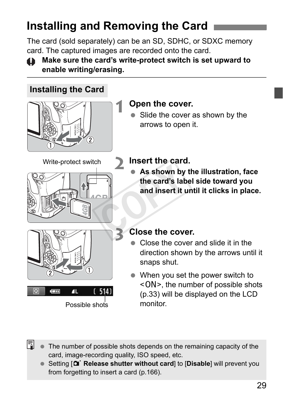 Cop y | Canon EOS Rebel T3i 18-55mm IS II Lens Kit User Manual | Page 29 / 324