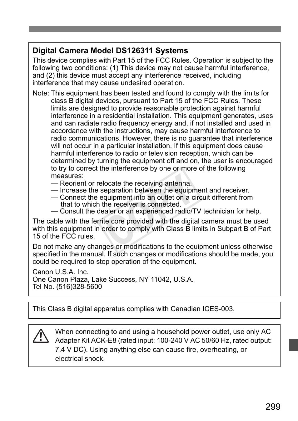 Cop y | Canon EOS Rebel T3i 18-55mm IS II Lens Kit User Manual | Page 299 / 324