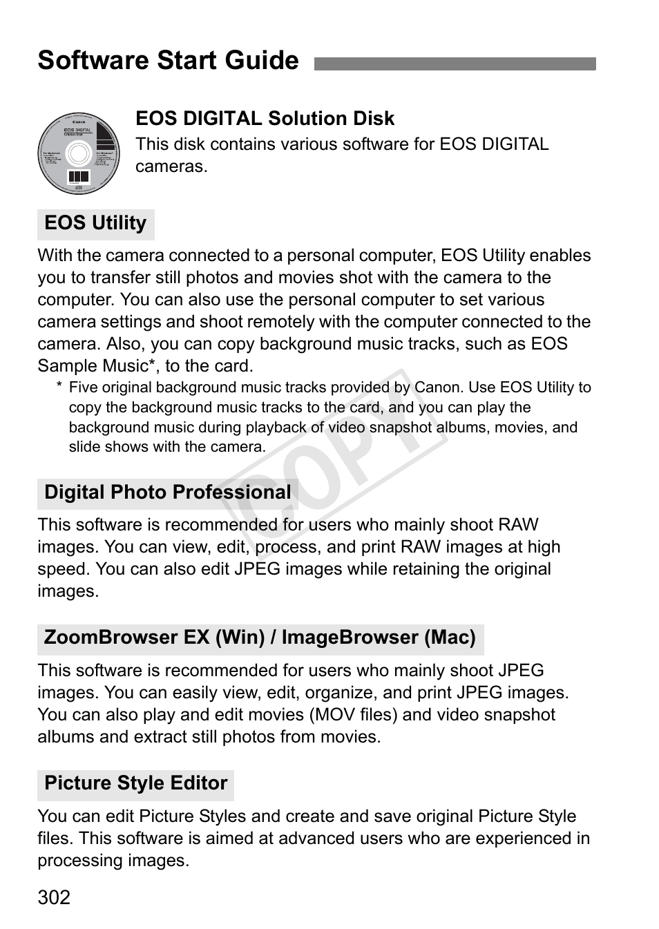 Cop y | Canon EOS Rebel T3i 18-55mm IS II Lens Kit User Manual | Page 302 / 324