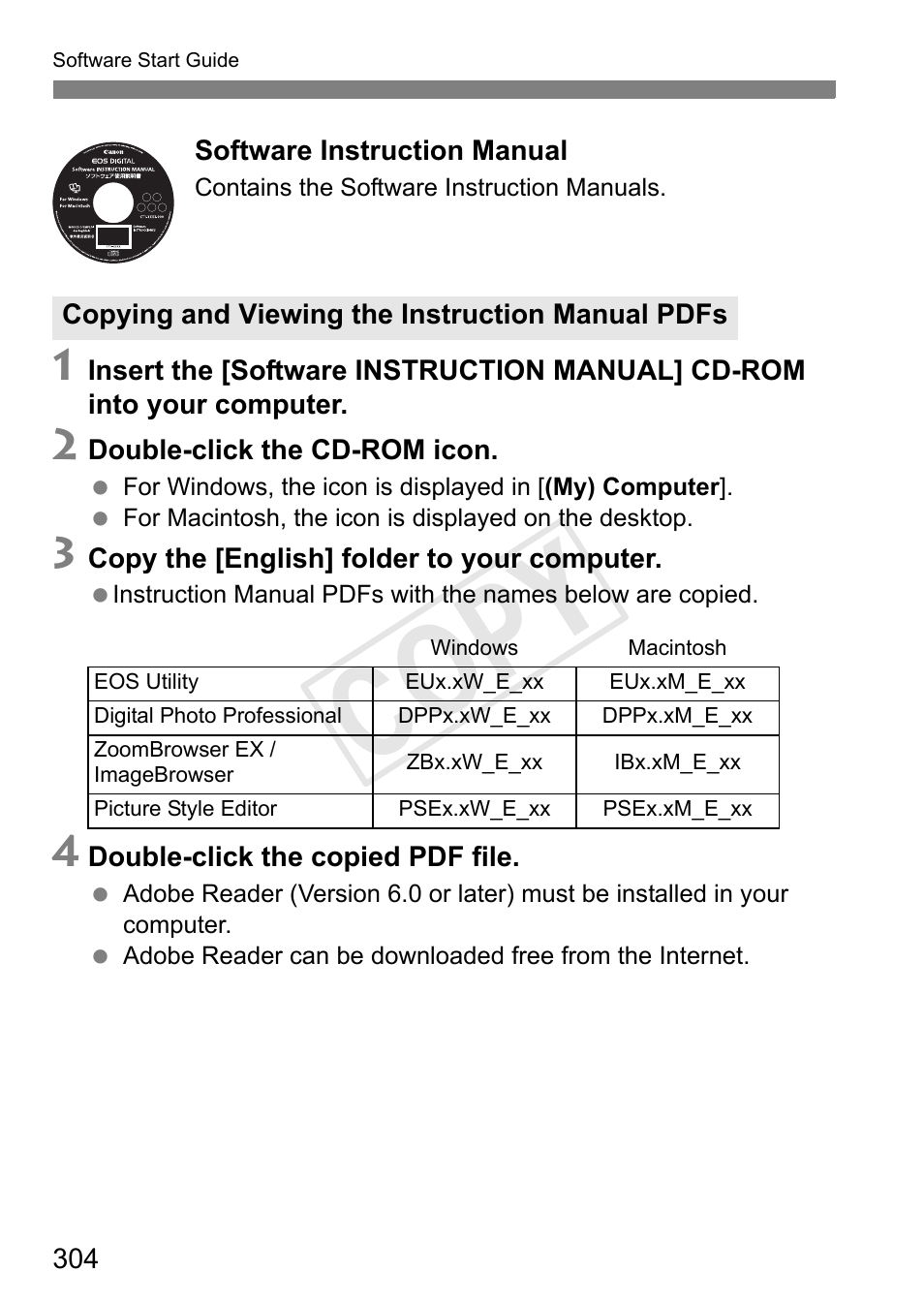 Cop y | Canon EOS Rebel T3i 18-55mm IS II Lens Kit User Manual | Page 304 / 324