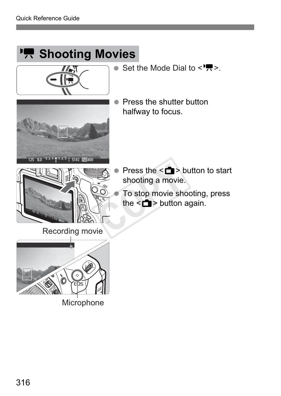 Cop y | Canon EOS Rebel T3i 18-55mm IS II Lens Kit User Manual | Page 316 / 324