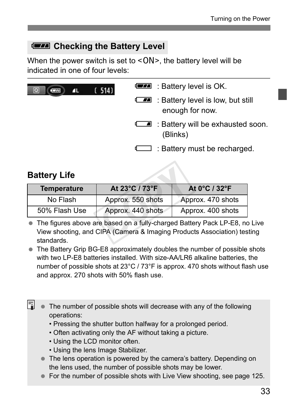 Cop y | Canon EOS Rebel T3i 18-55mm IS II Lens Kit User Manual | Page 33 / 324