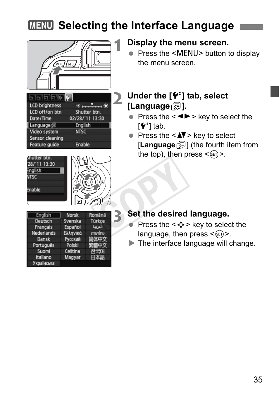 Cop y | Canon EOS Rebel T3i 18-55mm IS II Lens Kit User Manual | Page 35 / 324