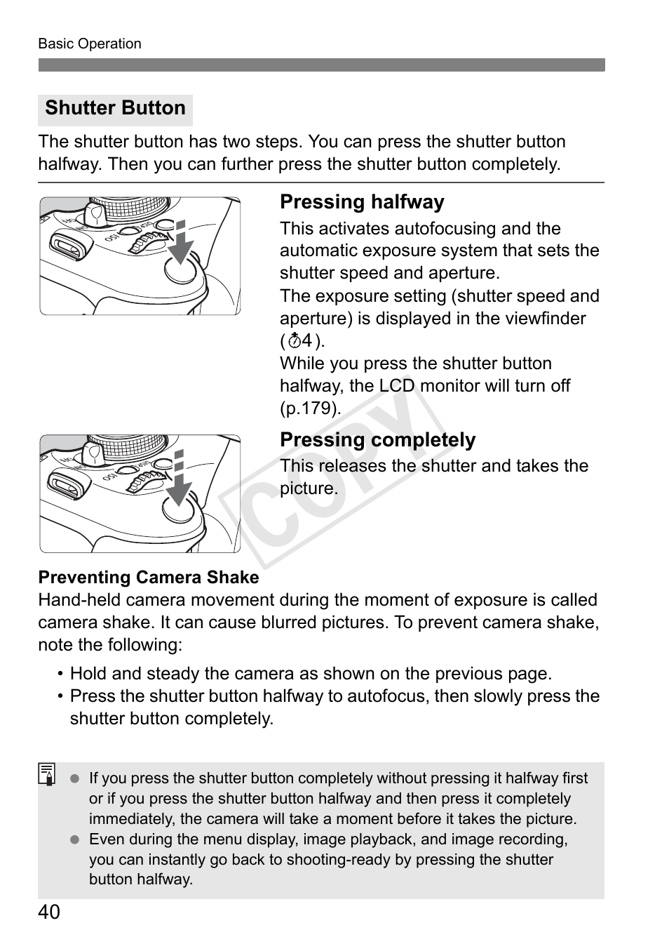 Cop y | Canon EOS Rebel T3i 18-55mm IS II Lens Kit User Manual | Page 40 / 324