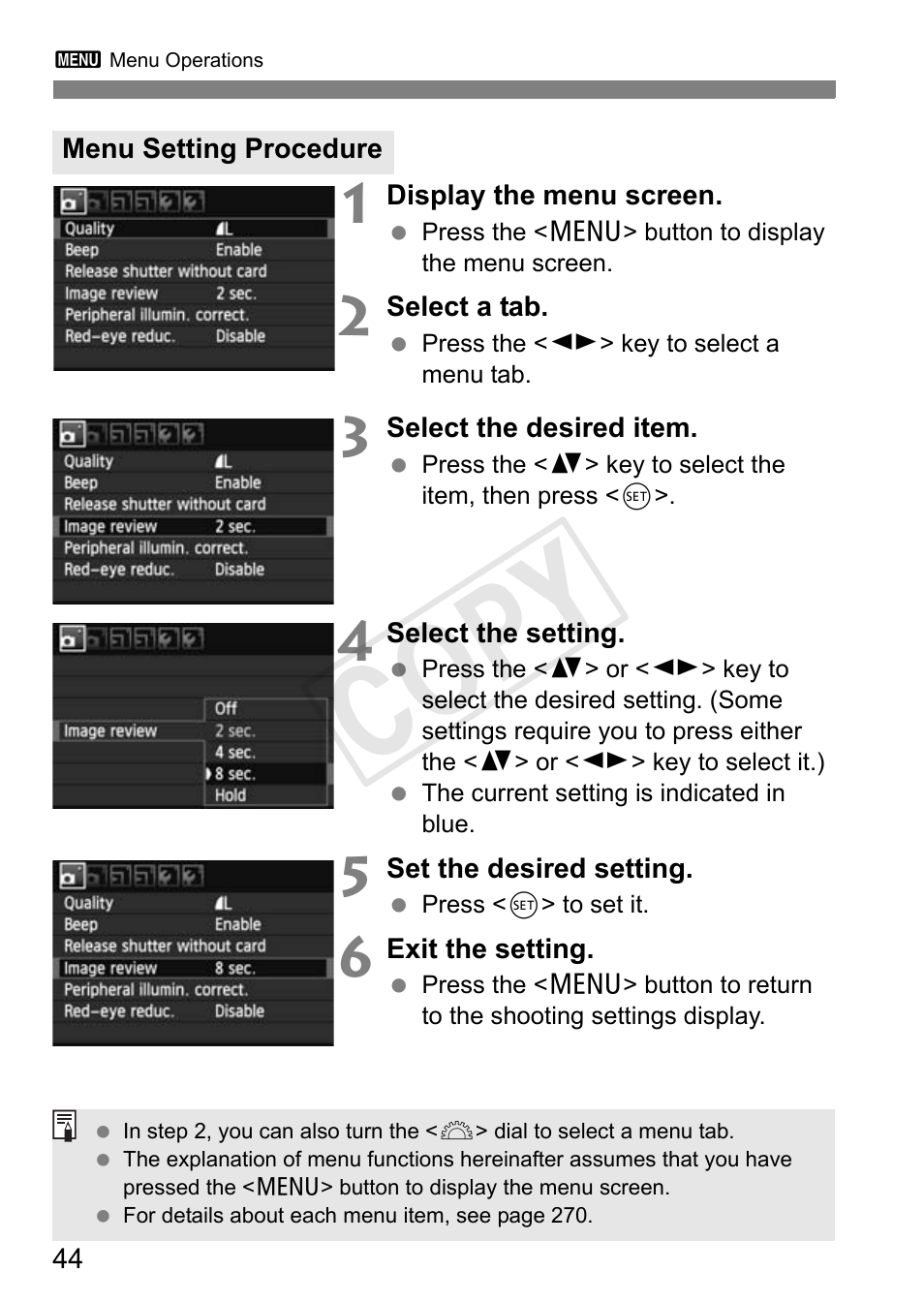 Cop y | Canon EOS Rebel T3i 18-55mm IS II Lens Kit User Manual | Page 44 / 324