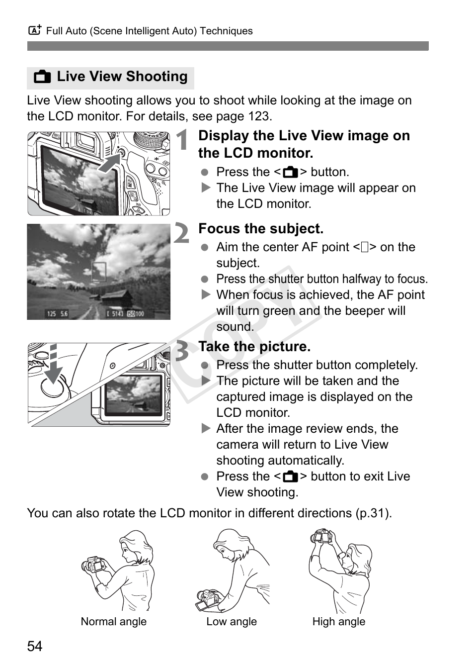 Cop y | Canon EOS Rebel T3i 18-55mm IS II Lens Kit User Manual | Page 54 / 324