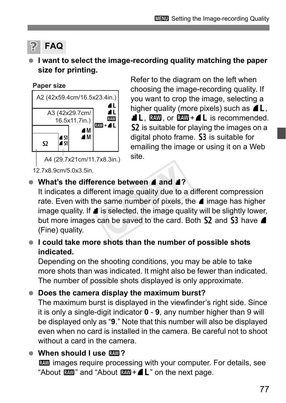 Cop y | Canon EOS Rebel T3i 18-55mm IS II Lens Kit User Manual | Page 77 / 324