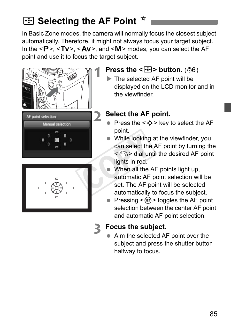 Cop y | Canon EOS Rebel T3i 18-55mm IS II Lens Kit User Manual | Page 85 / 324