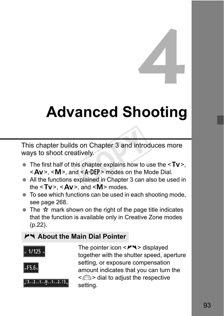 Cop y, Advanced shooting | Canon EOS Rebel T3i 18-55mm IS II Lens Kit User Manual | Page 93 / 324