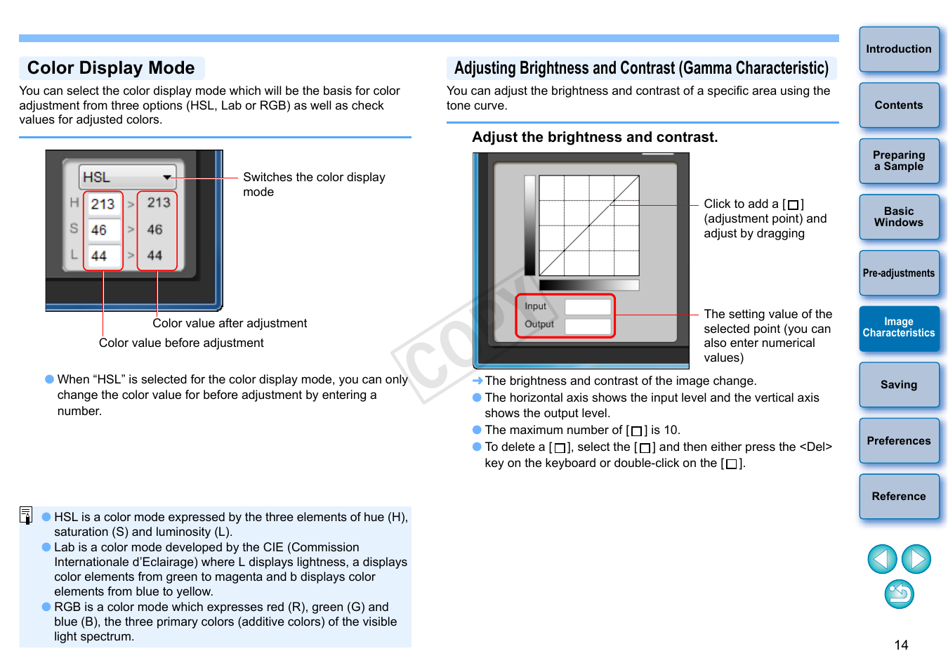 Color display mode, P.14), Cop y | Canon EOS Rebel T3 18-55mm IS II Lens Kit User Manual | Page 15 / 19