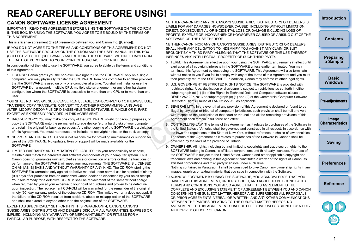 Read carefully before using, Cop y | Canon EOS Rebel T3 18-55mm IS II Lens Kit User Manual | Page 2 / 19