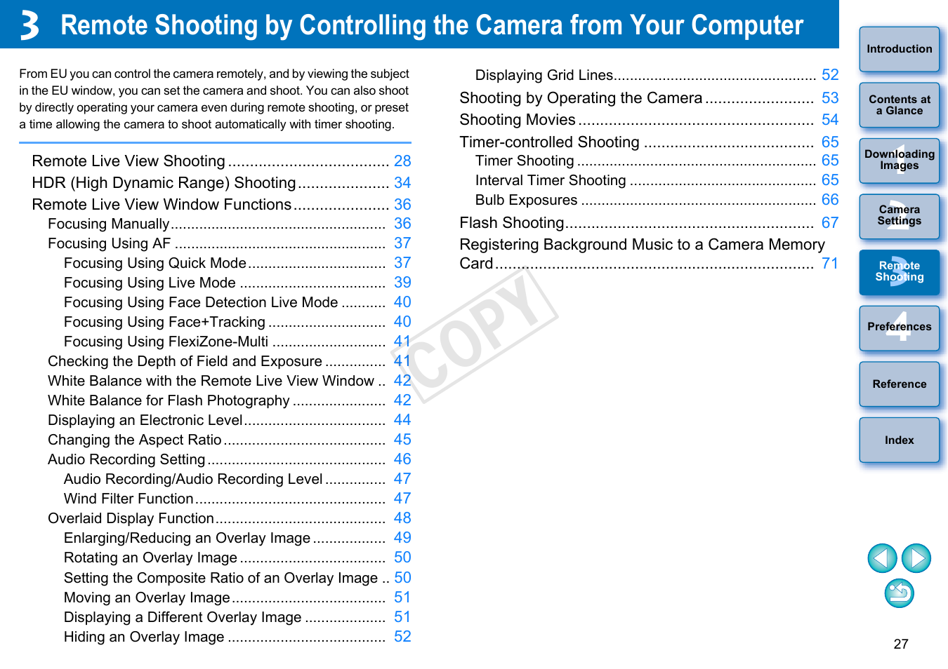 Remote, Shooting, Cop y | Canon EOS Rebel T3i 18-55mm IS II Lens Kit User Manual | Page 28 / 102