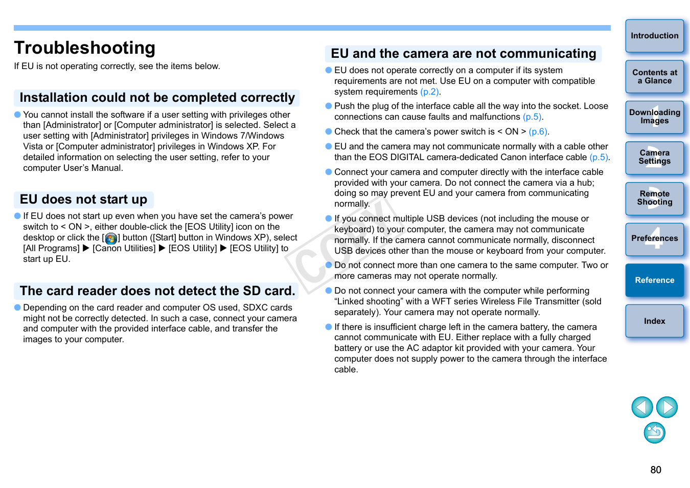Troubleshooting, Cop y | Canon EOS Rebel T3i 18-55mm IS II Lens Kit User Manual | Page 81 / 102