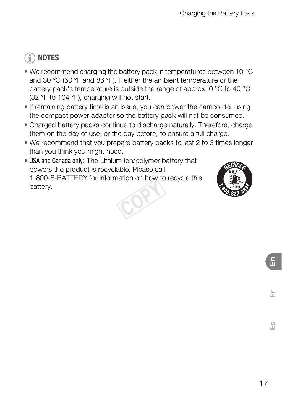 Cop y | Canon VIXIA HF R400 User Manual | Page 17 / 37
