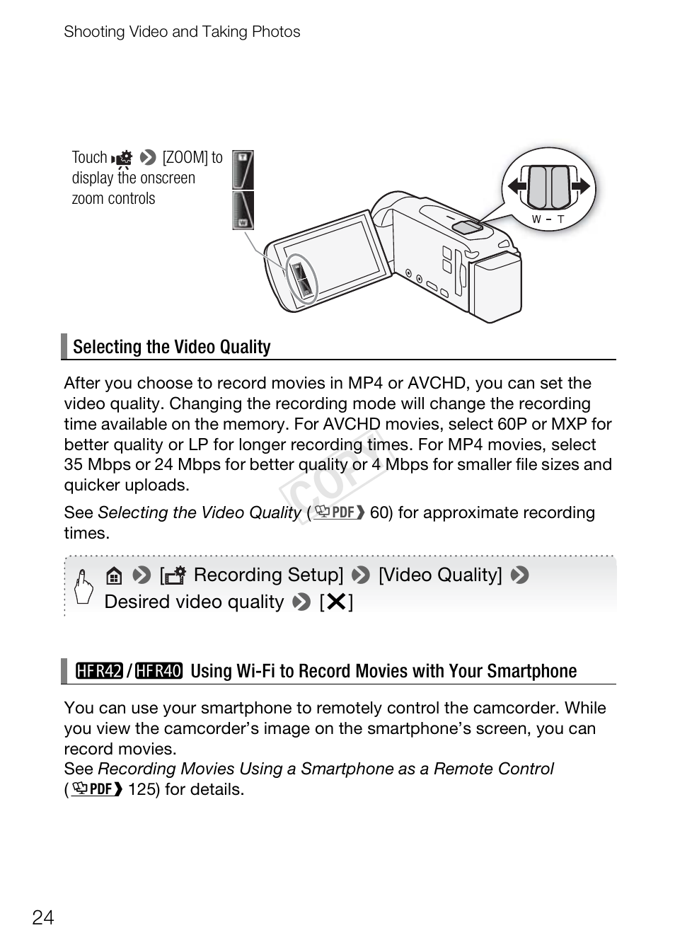 Cop y | Canon VIXIA HF R400 User Manual | Page 24 / 37