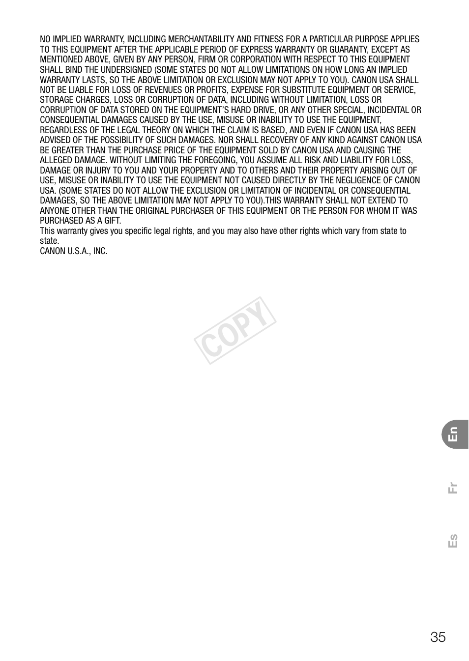 Cop y | Canon VIXIA HF R400 User Manual | Page 35 / 37