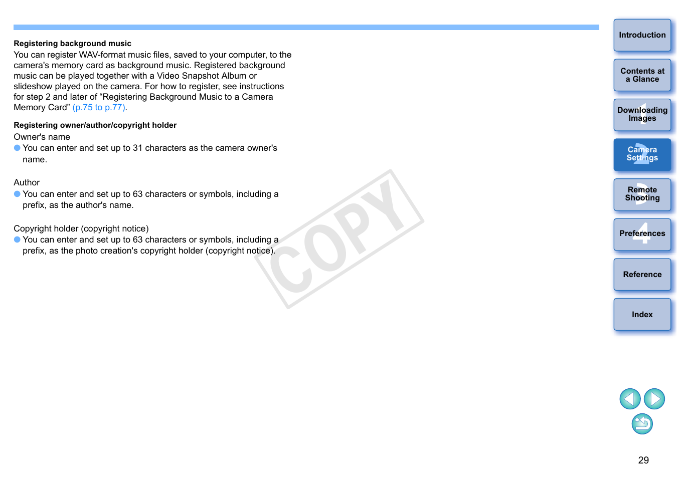 Cop y | Canon EOS Rebel T5i 18-55mm IS STM Lens Kit User Manual | Page 30 / 109