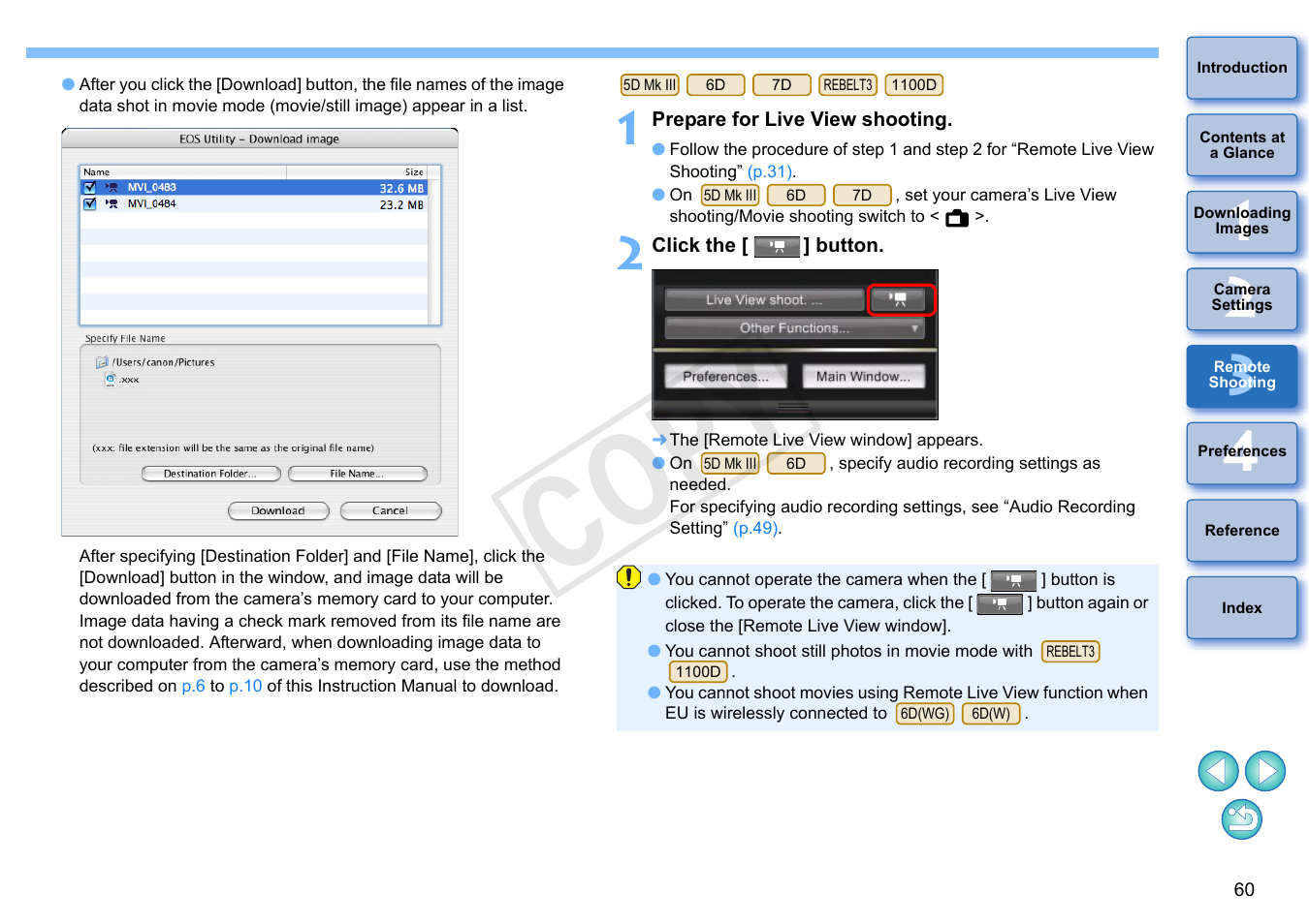 Cop y | Canon EOS Rebel T5i 18-55mm IS STM Lens Kit User Manual | Page 61 / 109
