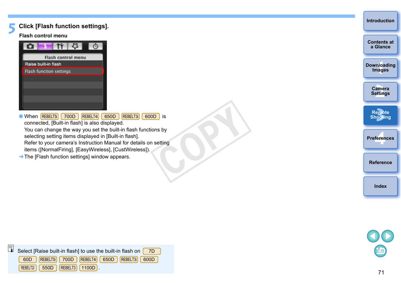 Cop y | Canon EOS Rebel T5i 18-55mm IS STM Lens Kit User Manual | Page 72 / 109