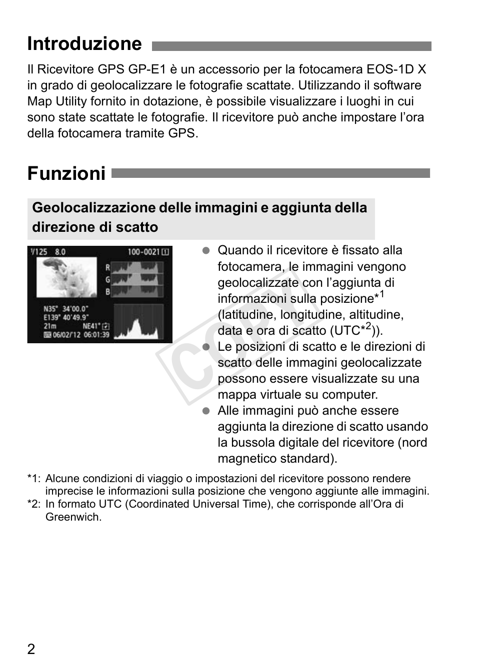 Cop y, Introduzione funzioni | Canon GPS Receiver GP-E1 User Manual | Page 100 / 228