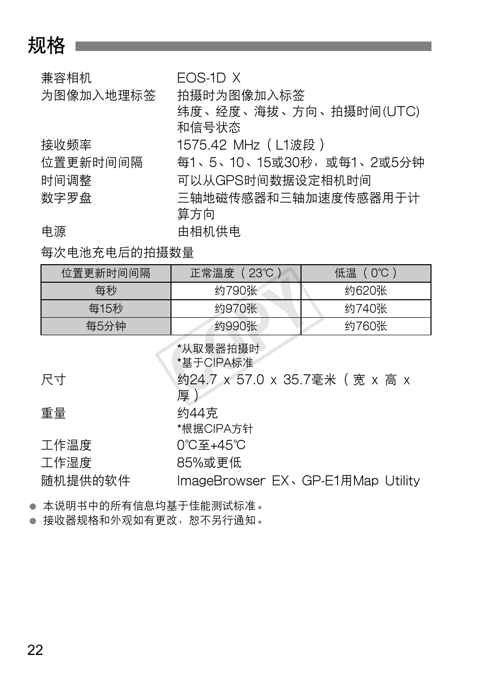 Cop y | Canon GPS Receiver GP-E1 User Manual | Page 216 / 228